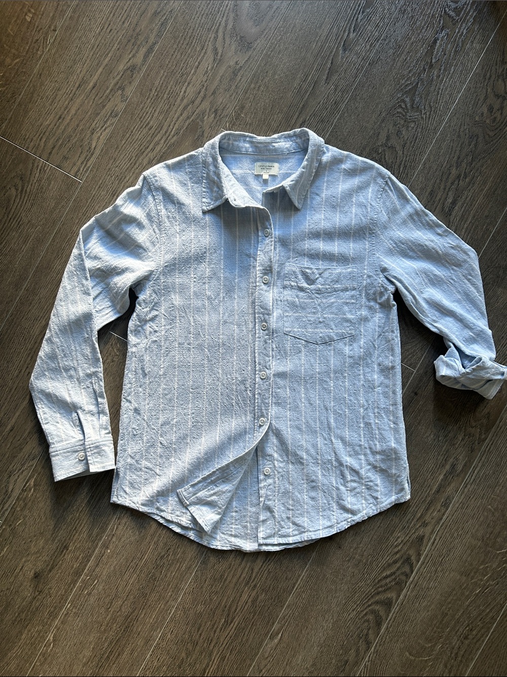 Gentle Fawn Textured Linen Blend Striped Shirt